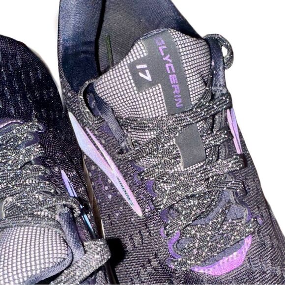 Brooks Glycerin 17 Black & Purple Neutral Running Shoe Sneaker Women’s Size 9:5 - Picture 3 of 11